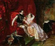 Edward Matthew Ward Leicester and Amy Robsart at Cumnor Hall painting